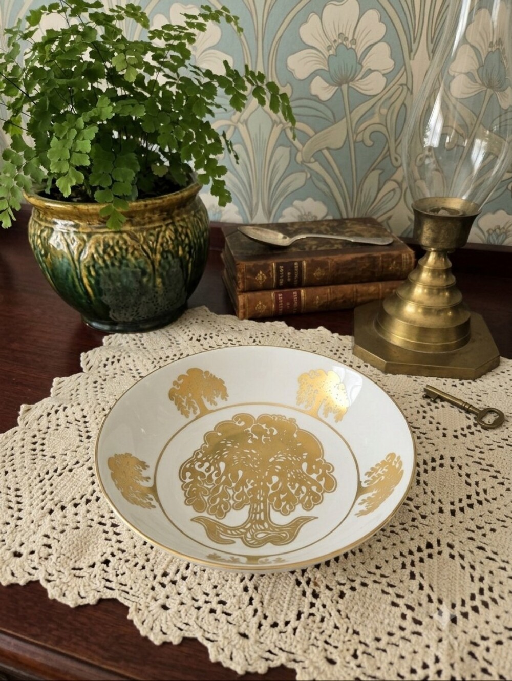 Vintage Highland China Scotland Fine Bone China Tree of Life Saucer Plate 1970s